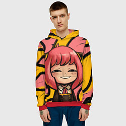 Толстовка-худи мужская Аня Форджер лицо, цвет: 3D-красный — фото 2