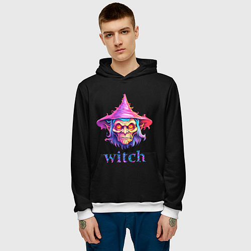 Мужская толстовка Cartoon witch / 3D-Белый – фото 3