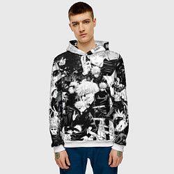 Толстовка-худи мужская Сатору Годжо - Магическая Битва, цвет: 3D-белый — фото 2