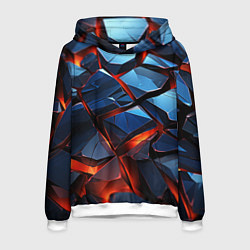 Толстовка-худи мужская Неоновые камни, цвет: 3D-белый