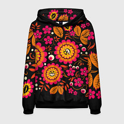 Толстовка-худи мужская Хохлома параноидальная, цвет: 3D-черный