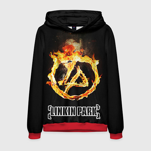 Мужская толстовка Linkin Park - fire logo / 3D-Красный – фото 1