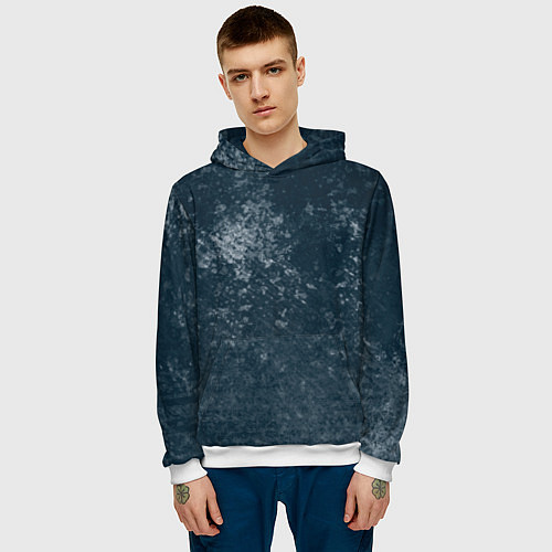 Мужская толстовка Абстракция - gray blue / 3D-Белый – фото 3