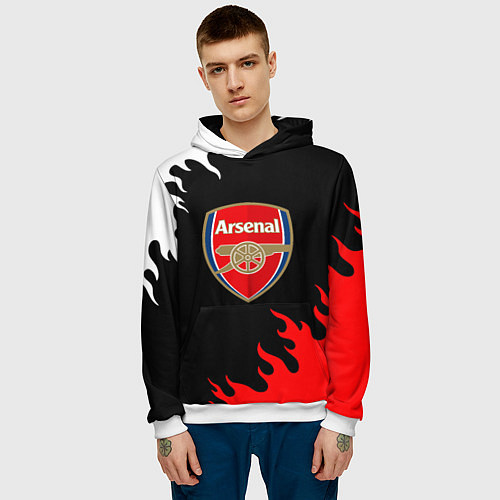 Мужская толстовка Arsenal fc flame / 3D-Белый – фото 3