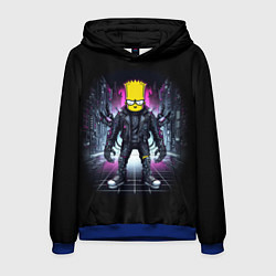 Толстовка-худи мужская Cool Bart Simpson - cyberpunk - ai art, цвет: 3D-синий