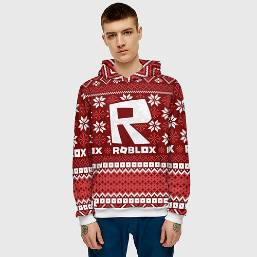 Мужская толстовка Roblox christmas sweater / 3D-Белый – фото 3