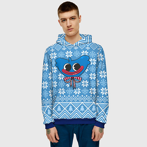 Мужская толстовка Huggy Wuggy christmas sweater / 3D-Синий – фото 3