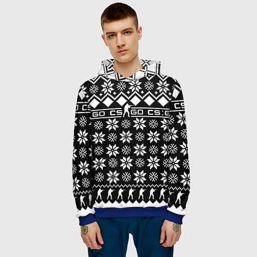 Мужская толстовка CS GO christmas sweater / 3D-Синий – фото 3