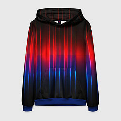 Толстовка-худи мужская Неоновый узор неоновая шкала, цвет: 3D-синий
