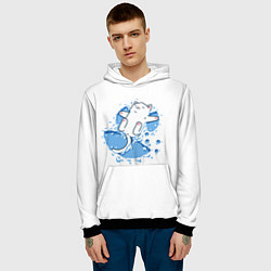 Толстовка-худи мужская Снежный кото-ангел, цвет: 3D-черный — фото 2