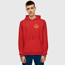 Толстовка-худи мужская СССР Герб со звездой, цвет: 3D-красный — фото 2