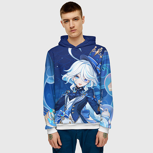 Мужская толстовка Furina Genshin Impact / 3D-Белый – фото 3