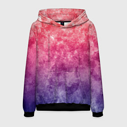 Толстовка-худи мужская Абстракция - сине-красные облака, цвет: 3D-черный