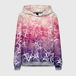 Толстовка-худи мужская Абстракция - паутинка на сине-красном фоне, цвет: 3D-меланж