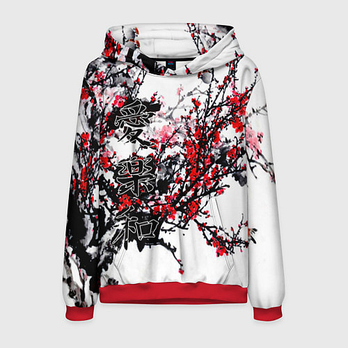 Мужская толстовка Японский стиль иероглифы / 3D-Красный – фото 1