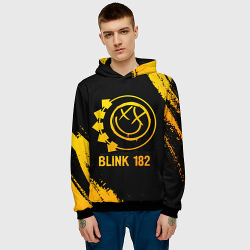 Мужская толстовка Blink 182 - gold gradient / 3D-Черный – фото 3