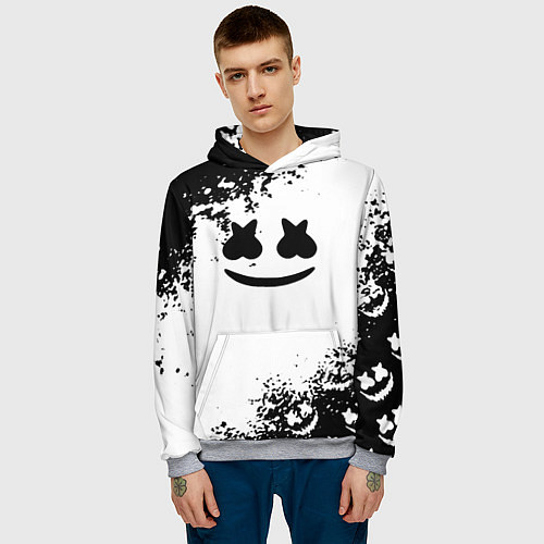 Мужская толстовка Marshmello dj краски / 3D-Меланж – фото 3
