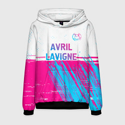 Толстовка-худи мужская Avril Lavigne neon gradient style посередине, цвет: 3D-черный