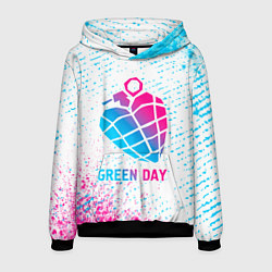 Толстовка-худи мужская Green Day neon gradient style, цвет: 3D-черный