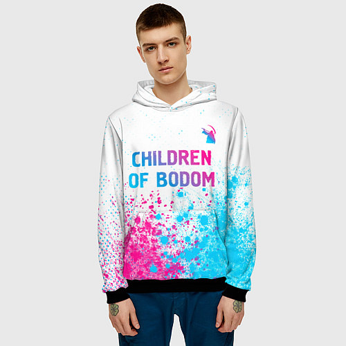 Мужская толстовка Children of Bodom neon gradient style посередине / 3D-Черный – фото 3