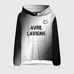 Толстовка-худи мужская Avril Lavigne glitch на светлом фоне посередине, цвет: 3D-белый
