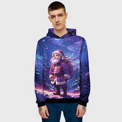 Толстовка-худи мужская Cartoon Santa, цвет: 3D-черный — фото 2