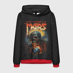 Толстовка-худи мужская Thirty seconds to mars skull, цвет: 3D-красный