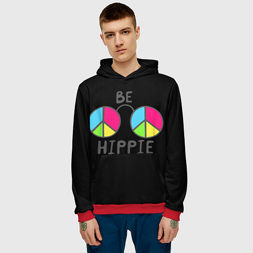 Мужская толстовка Be hippie / 3D-Красный – фото 3