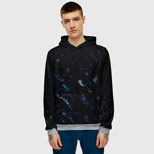 Мужская толстовка Лазурные сапфиры / 3D-Меланж – фото 3