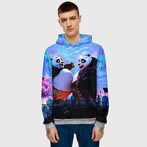 Мужская толстовка Кунг-фу Панда Friend / 3D-Меланж – фото 3