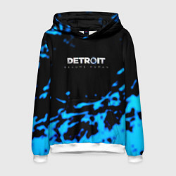 Толстовка-худи мужская Detroit become human голубая кровь, цвет: 3D-белый