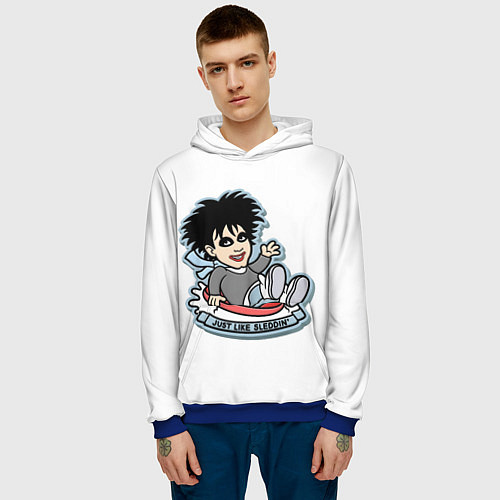 Мужская толстовка The Cure Robert Smith - just like sleddin / 3D-Синий – фото 3