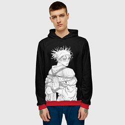 Толстовка-худи мужская Чосо в шибари - Магическая битва, цвет: 3D-красный — фото 2