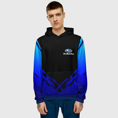 Мужская толстовка Subaru geomery / 3D-Синий – фото 3