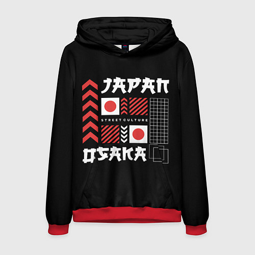 Мужская толстовка Осака streetwear / 3D-Красный – фото 1