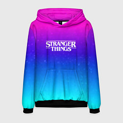 Толстовка-худи мужская Stranger Things gradient colors, цвет: 3D-черный