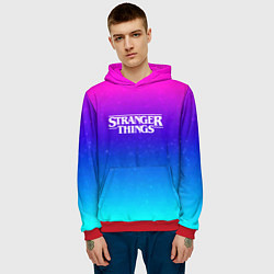 Толстовка-худи мужская Stranger Things gradient colors, цвет: 3D-красный — фото 2