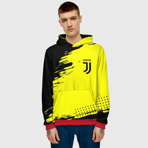 Мужская толстовка Juventus спортивные краски / 3D-Красный – фото 3