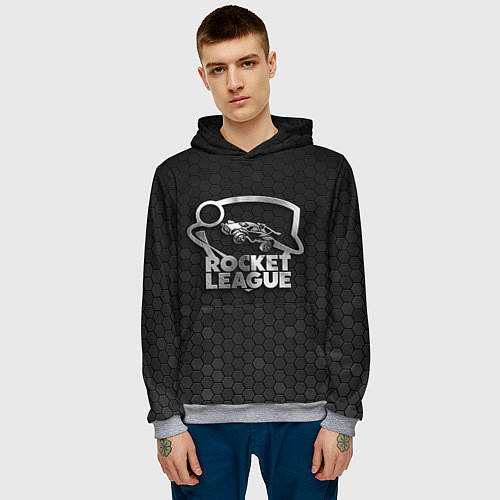 Мужская толстовка Rocket League - metal logo / 3D-Меланж – фото 3