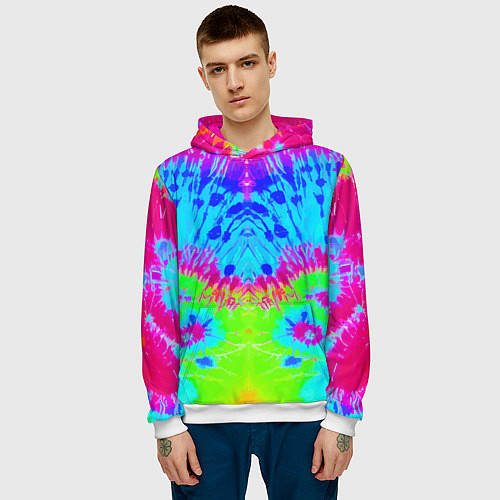 Мужская толстовка Tie-Dye abstraction / 3D-Белый – фото 3