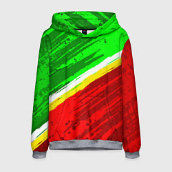 Толстовка-худи мужская Расцветка Зеленоградского флага, цвет: 3D-меланж