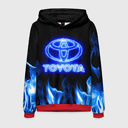 Толстовка-худи мужская Toyota neon fire, цвет: 3D-красный