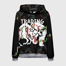 Толстовка-худи мужская Трейдинг быков и медведей, цвет: 3D-меланж
