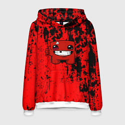 Толстовка-худи мужская Super Meat Boy краски, цвет: 3D-белый