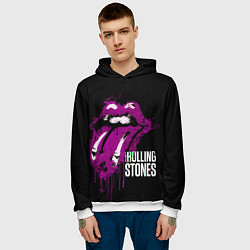 Толстовка-худи мужская The Rolling Stones - lips, цвет: 3D-белый — фото 2