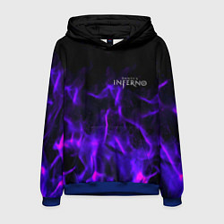 Толстовка-худи мужская Dantes Inferno flame neon, цвет: 3D-синий