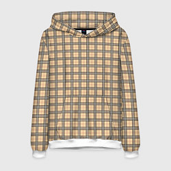 Толстовка-худи мужская Бежевый в полоску, цвет: 3D-белый