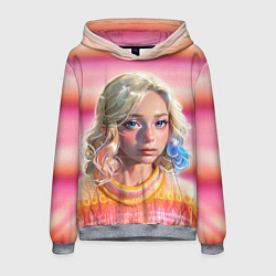 Толстовка-худи мужская Энид Синклер - арт и текстура розового свитера, цвет: 3D-меланж