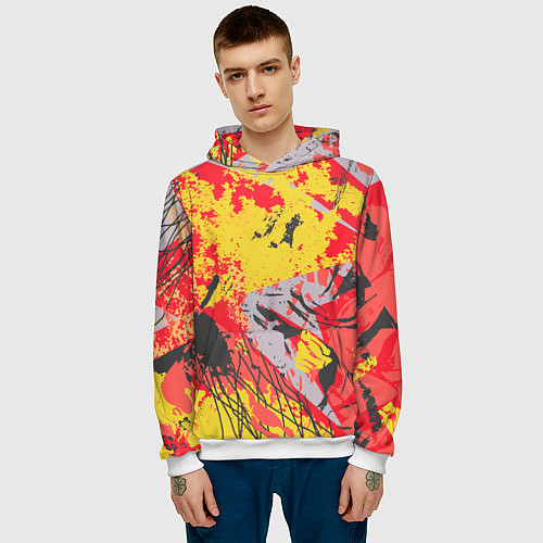 Мужская толстовка Abstractionism pattern / 3D-Белый – фото 3