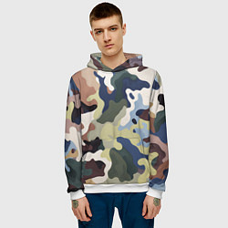 Толстовка-худи мужская Камуфляж милитари, цвет: 3D-белый — фото 2